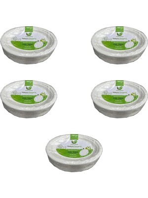 Roll-Up Nature Ekolojik Karton Kağıt Tek Kullanımlık Oval Tabak - 20X26 Cm. - 50 Adetlik 5 Paket