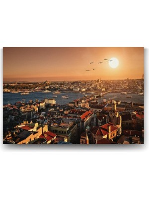 Istanbul Galata Manzara Tablosu - 100X70CM