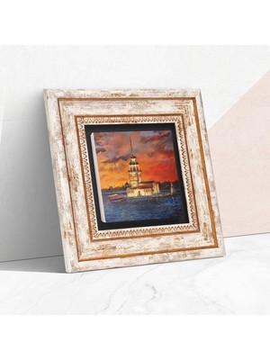 Vermeer Inci Küpeli Kız Taş Duvar Tablosu - Çerçeveli Taş Tablo - Dekoratif Duvar Sanatı - Mo