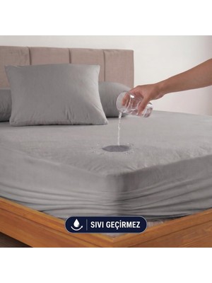 Formeya Gri Sıvı Geçirmez Alez - Tek-Çift Kişilik - Mikrofiber Kumaş - Fitted (Yatağı Saran)