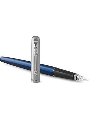 Parker Jotter Mavi Krom Tasarımlı Dolma Kalem, Orta Kalınlıkta Uç, Mavi Mürekkep