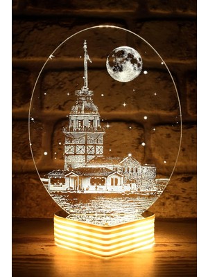 Hediyekovanı Kız Kulesi Lamba 3D LED Lamba Günışığı