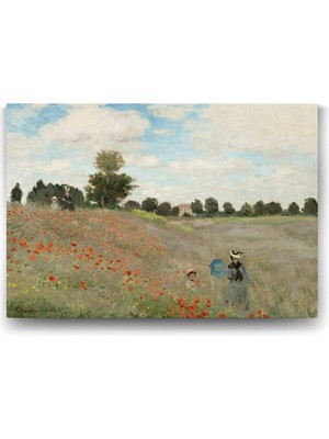 Claude Monet - Poppy Field Tablosu - 45X30CM