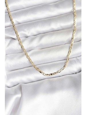 Mustran 14K Gold Renk Kaplama Ezme Zincir Model CM Kadın Kolye