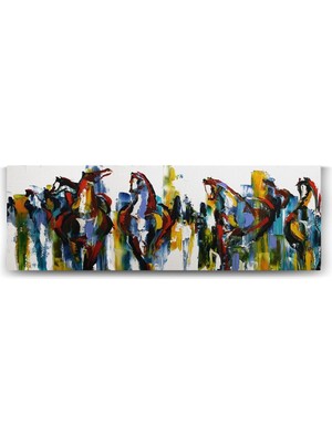 Herd Of Carousel Ponies Tablosu - 120X40CM