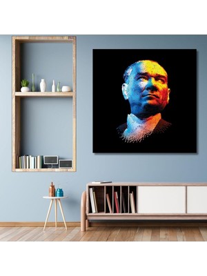 Gaagart Tekli Kare Kanvas Tablo Yüksek Kalite Renkli Atatürk Portresi 50 x 50 GARTNM8099