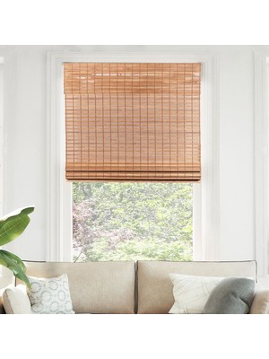 Chıcology Bambu Roma Perde, Işık Süzgeçli, Sincap Kahverengi, 73.7 cm G x 162.6 cm Y, Premium Ka