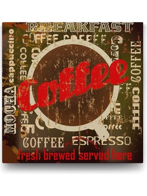 Coffee Espresso Tablosu - 80X80CM