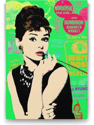 Audrey Hepburn Popart Tablosu - 70X100CM