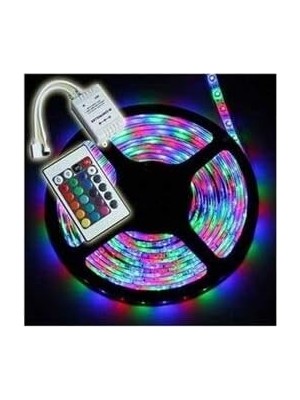 5 Metre Rgb Şerit LED Seti-Iç ve Dış Mekan Silikonlu-Tak Çalıştır
