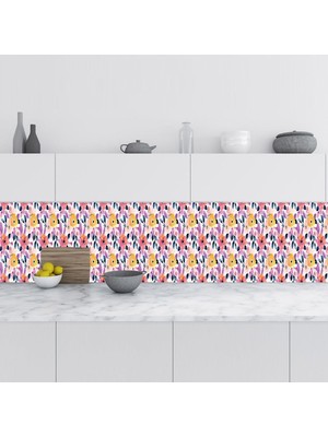 Tezgah Arası Folyo Kaplama Folyosu Çiçekler Boyama 60X100 cm