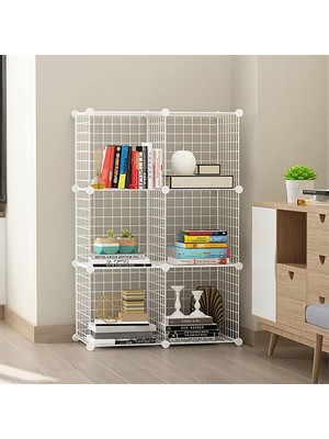 Decorelax Tel Küp Çok Amaçlı Organizer Raf Beyaz 33CM Mutfak, Oyuncak, Kiler, Depolama Rafı (Be
