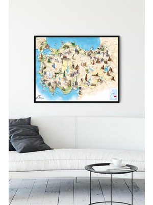 (PSTER13729) Türkiye Haritası Eğitim Çerçeveli Tablo 3 (40X50CM)