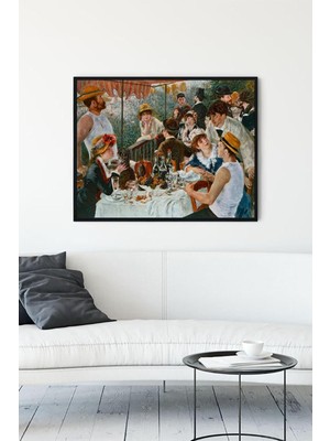 (PSTER13109) Renoir - Tekne Gezisinde Öğle Yemeği Sanatsal Çerçeveli Tablo (30 x 40CM)