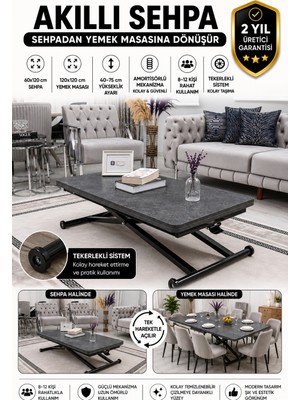 Sehpam Akıllı Home Üst Tabla Mdf Kartal Oval Köşe Alt Ayak Siyah