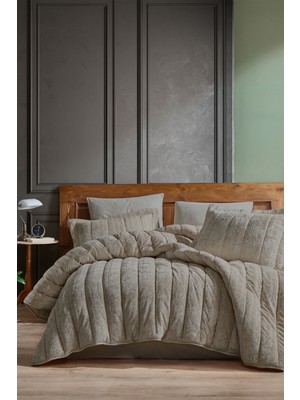 Elart Velvet Comfort Set Uyku Seti Çift Kişilik Kadife 3 Parça (230X220 Cm)I Deve Tüyü