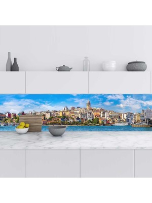 Mutfak Tezgah Arası Folyo Fayans Kaplama Folyosu Istanbul Galata 60X100 cm