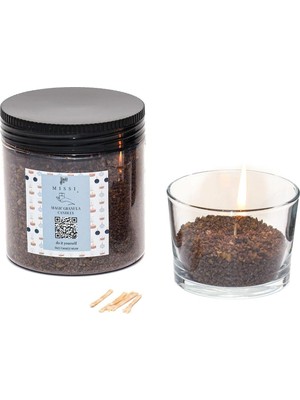 Black Vanilya Kokulu Siyah Yaratıcı Inci Tozu Mum (30 Adet Fitil ile BIRLIKTE)-250 gr