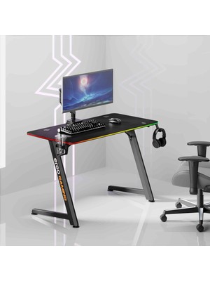 Ergogaming Pulsar Profesyonel Rgb Oyuncu Masası 120X60 Siyah, Rgb Aydınlatmalı, Karbon Fiber Yüz