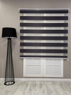 Zebra Stor Geniş Plise Güneşlik Perde, Antrasit Gri, 210 x 260