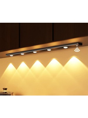 Neo Vista Hareket Sensörlü Slim LED Kabin Armatürü Dekoratif Dim Edilebilir USB Şarjlı Aydınl