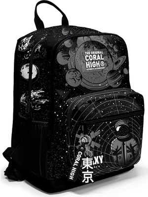 Bölmeli Siyah Galaxy Ortaokul Çantası - Erkek Çocuk