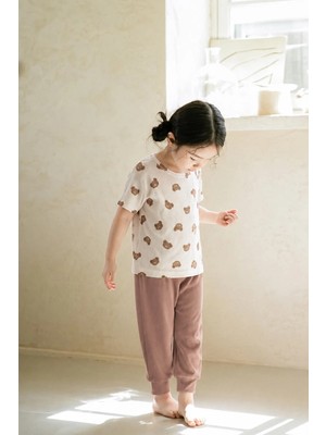 Cigit Desenli Pijama Takımı 1-7 Yaş Ekru