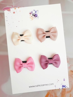 Mini Kurdele Fiyonk Saçsız Bebek Tokası 3cm - Seyrek Saçlı Bebeklere Özel Saçtan Düşmeyen T