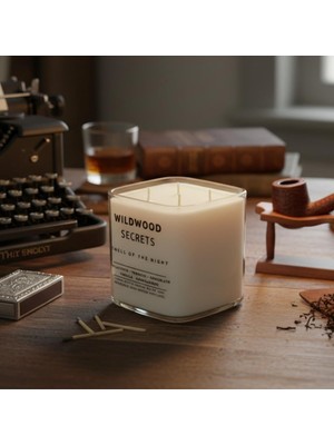 Wildwood Secret Lüks Aromaterapi Mumu |%100 Doğal Soya Wax | Okaliptüs, Tütün, Vanilya &amp; Sa