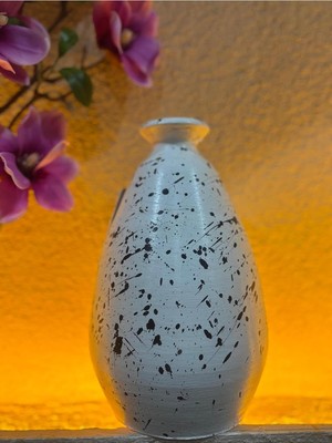 Pie Siyah Beyaz Tomurcuk Vazo Büyük 2 7 cm x 6 3 cm Çap