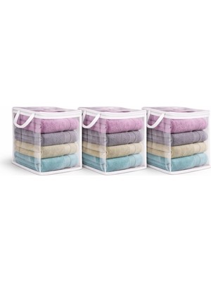 Adet Mini Şeffaf Hurç Havlu Giysi Iç Çamaşırı Düzenleyici Saklama Çantası 25X25CM