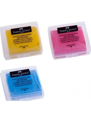 Faber Castell Hamur Silgi 3'lü Set, Sarı, Pembe, Mavi