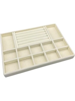 Istanbul Model Süet Kumaş Krem Renk 24/34 cm Takı Sergileme Standı