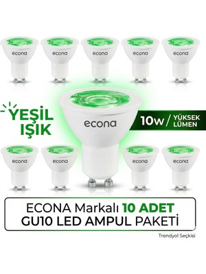 Novo 10ADET GU10 Duylu LED Spot LED Ampul Yeşil Ağaç Aydınlatma (GU10 Duy) (10 Ad Fiyatıdır) Dekoratif Çim Aydınlatma