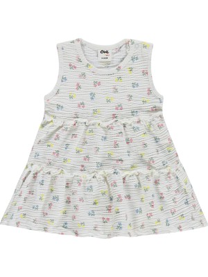 Civil Baby Çiçek Empirme 6-18 Ay Elbise - Ekru