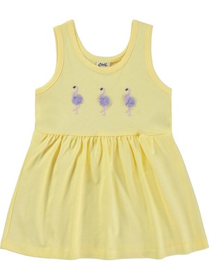 Civil Baby Flamingo Nakış 6-18 Ay Elbise - Sarı