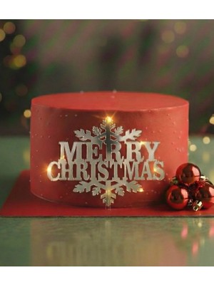 Ege Concept Life Merry Christmas Pleksi Pasta Süsü Gümüş - 10X8 cm