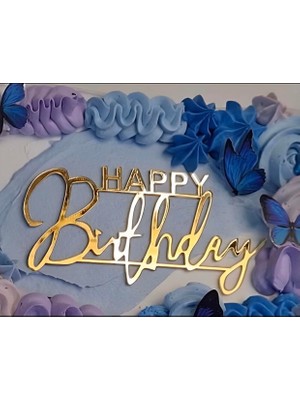Ege Concept Life Happy Birthday Pleksi Pasta Süsü (Kod 11) - 11X5.5 cm