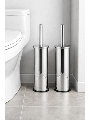 Arvale 2 Adet Krom Wc Paslanmaz Klozet Fırçası