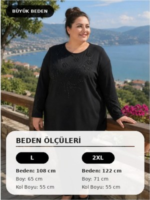 Arpati Siyah Üstü Boncuk Işlemeli Bluz 1 Adet Kaliteli Kullanışlı Şık