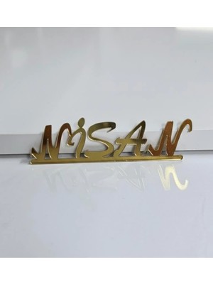 Ege Concept Life Nisan Yapışkanlı Pleksi Pasta Süsü Gold - 7x2 cm