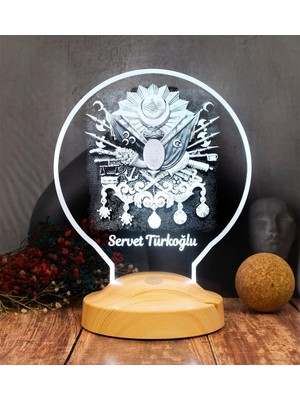 Babaya Hediye, Osmanlı Tuğrası 3D LED Lamba - Tarih ve Sanatseverler Için Kişiye Özel Hediyel
