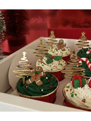 Ege Concept Life Çam Pasta Süsü Gold Cup Cake Boy - 4x3 cm