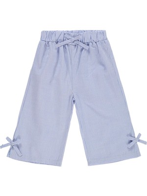 Civil Baby Fiyonk Detaylı Çizgi Empirme 6-18 Ay Pantolon - Pastel Mavi