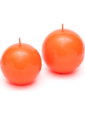2'li Turuncu Top Mum Seti (7 Cm-8 Cm)