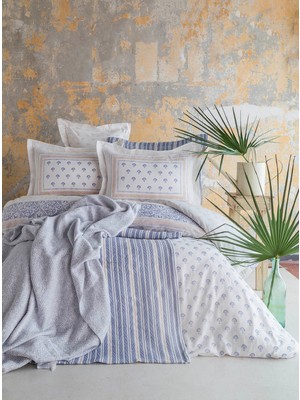 Apricitas Home Tek Kişilik Florantine Blue Timeless Yatak Örtüsü Nevresim Prime Set