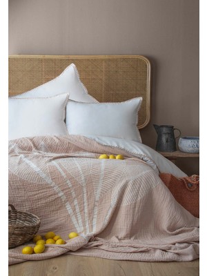 Apricitas Home Çift Kişilik June Bej Müslin Yatak Örtülü Nevresimli Pike Takımı