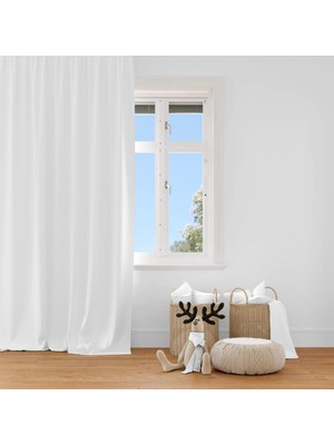Rendecioğlutekstil Lüx Saten Güneşlik Perde 1. Kalite 2 Renk Seçeneği 240 x 200 Beyaz