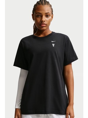 Nike Just Do It Women's Casual Black Oversize Tshirt Pamuklu Kadın Geniş Kalıp Tişört Siyah