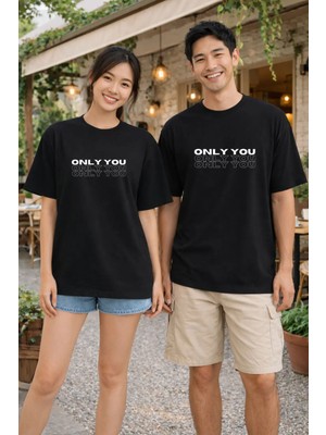 Shain Only You Sadece Sen Sevgililer Günü Çift Kombin Siyah Tişört Bedenler Sepete Ayrı Ayrı Eklenmeli